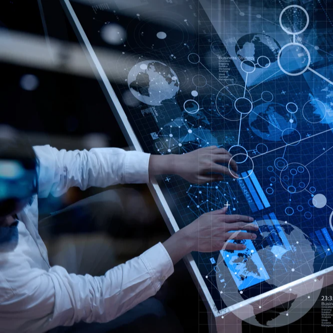 top view of businessman hand working with modern technology and digital layer effect as business strategy concept top view of businessman hand working with modern technology and digital layer effect as business strategy concept